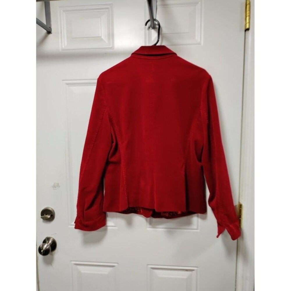 Talbots Long Sleeve Collar Button Front Corduroy Jacket Red Women's Size 16P - Picture 4 of 10